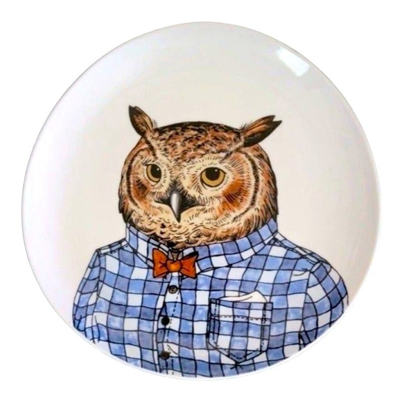 West Elm Other - West Elm Rachel Kozlowski Dapper Animal
Plate Preppy Owl